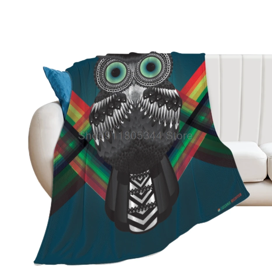 Camouflage Owl Throw Blanket Fuzzy Warm Throws for Winter Bedding 3D Printing Soft Micro Fleece Blanket