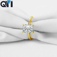 customized ring 14k yellow gold 1 5 ct moissanite diamond halo rings for women wedding engagement jewelry