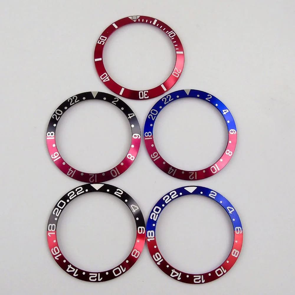 

New Aluminum Alloy 38mm Slop Red Watch Bezel Ring Insert fit 40mm Case