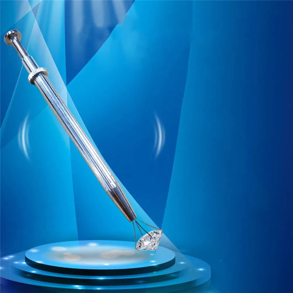 

Jewelry Grasping Tweezers Repair Tool Portable Stainless Steel Four-jaw Clamp Telescopic Handle Gemstone