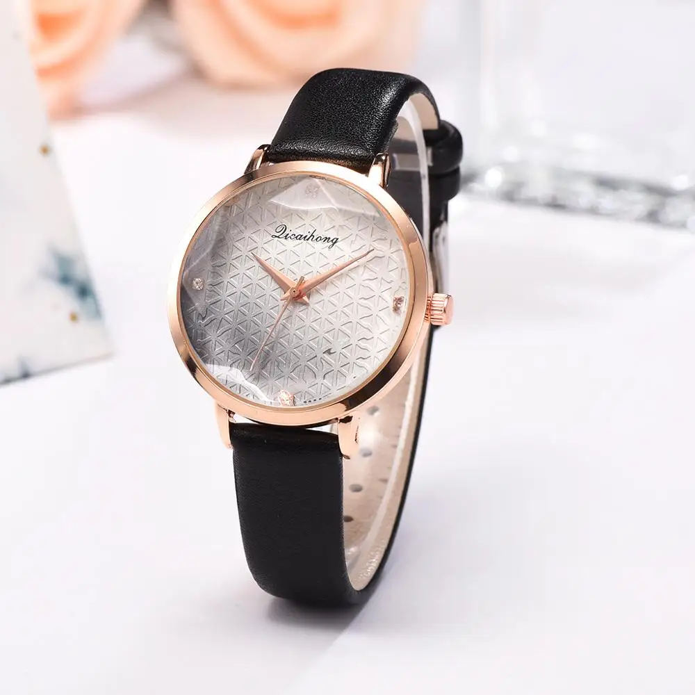 Женские наручные часы Reloj Mujer простой градиентный циферблат с бриллиантом ультра