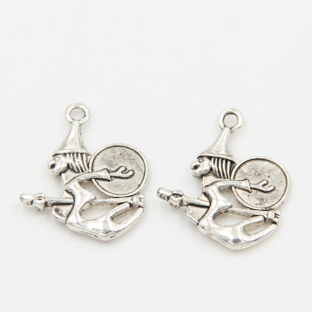 Оптовая продажа 12 шт Тибет злая ведьма двойной Шарм шаблон кулон ожерелье