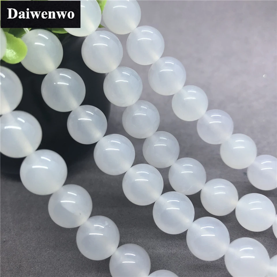 

White Agate Onyx Beads 4-12mm Round Natural Loose Stone DIY for Bracelet