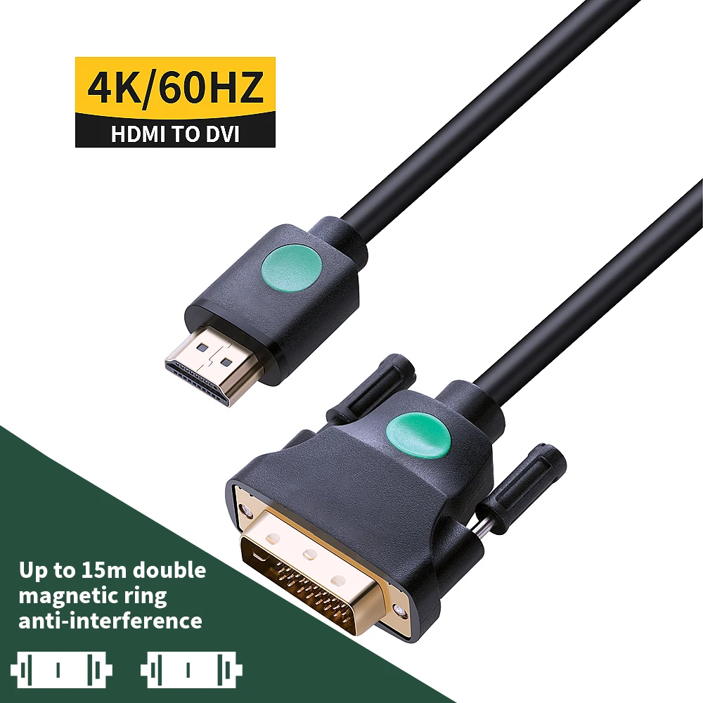 

DVI To HDMI-Compatible Cable 4k 60Hz For Projector PS4 Xbox Computer HDTV Monitor Converter Adapter HDMI-Compatible To DVI Cable