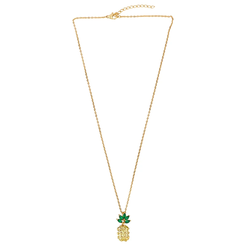 CZ Multi Layer Lock Pendants Necklaces For Women With Stone Gold Crystal Pineapple Zirconia Jewelry nkeq23 | Украшения и