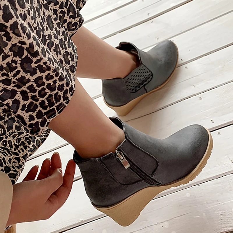 

Customized Women Autumn Winter Botas Mujer Short Zapatos De Mujer Booties Ankle Elegant High Heels 7cm Party Boots Shoes 321