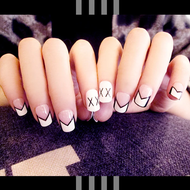 Горячая продажа 24 шт./компл. поддельные ногти квадратного типа Свадебные невесты