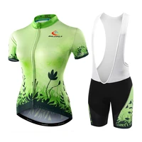 malciklo new cycling clothes small fresh green flowers a006 womens sunblock slim breathable cycling backstrap jacket