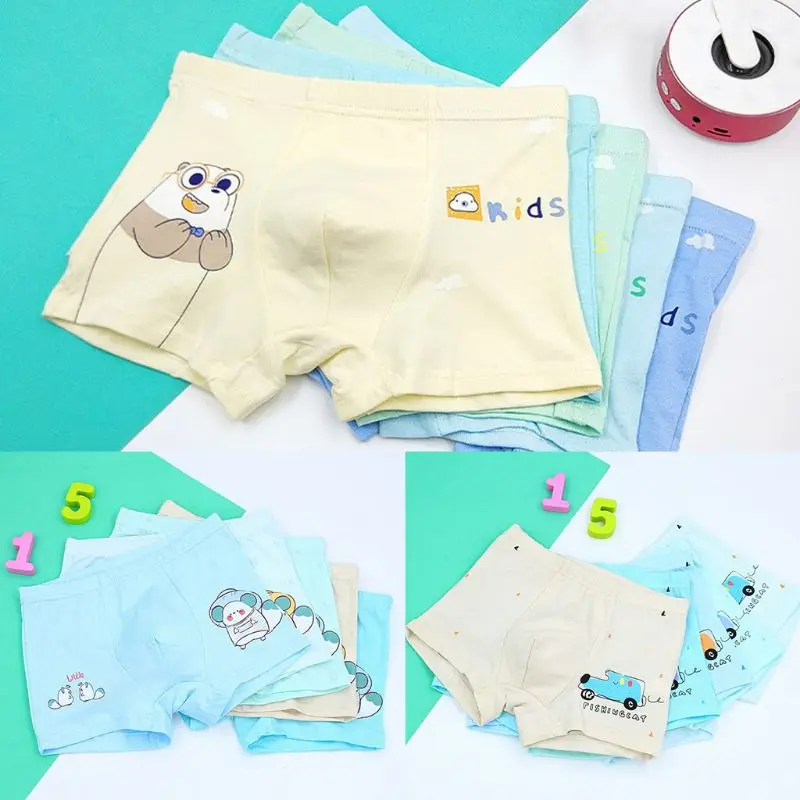 

Kids Little Boys Cotton Boxer Briefs Shorts Cute Cartoon Car Animal Printed Toddler Baby Breathable Underwear Panty