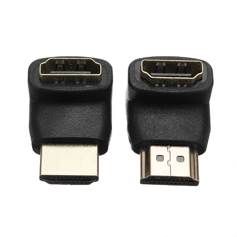 

2PCS/lot 90 + 270 Degree Right Angle Gold Plated HDMI-compatible Adapter Connector A type Male to Female for 1080p 3D TV HDTV