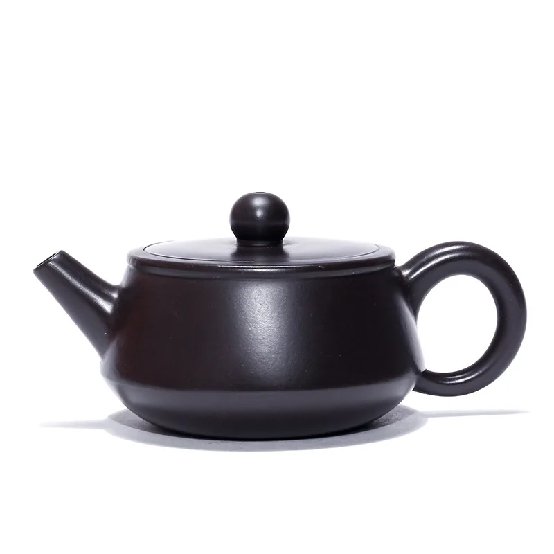 

Zisha teapot Yixing raw ore black mud flat stone ladle Teapot Tea Set goods