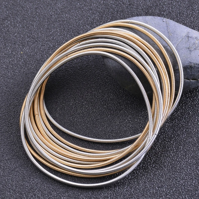 

Carbon Steel Wire Bracelet Spring Bracelet Retractable String Spring Bracelet Spiral Bracelet Stackable Coil Bracelet T8DE