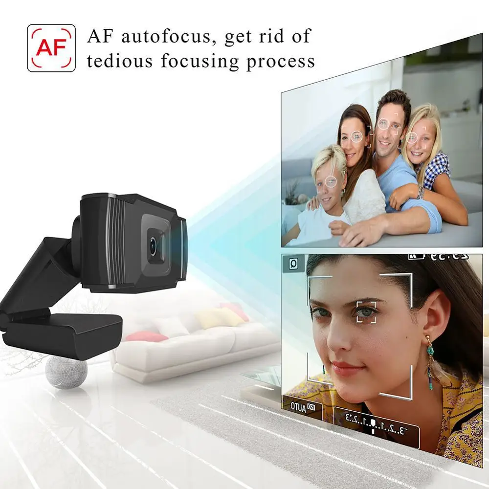 

HD 1080P PC Camera 5MP Webcam USB3.0 Auto Focus Video Call with Mic for Computer Laptop Video Conferencing Netmeeting