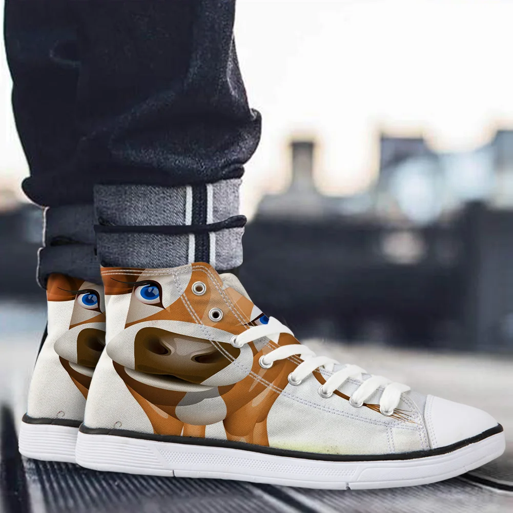 WHEREISART Женская полотняная обувь до середины икры Животные высокая флэтс унисекс