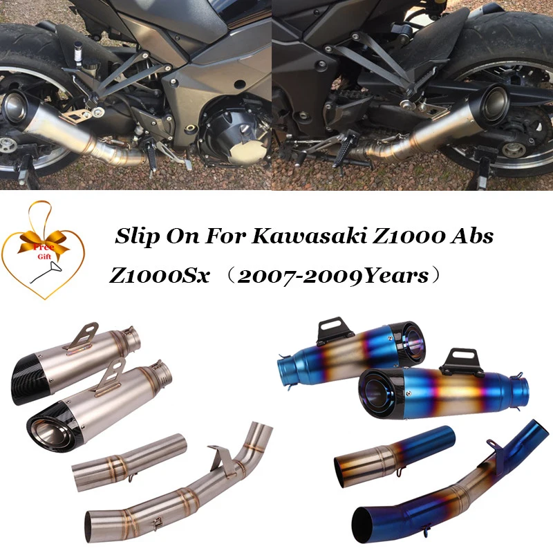 

Full System Motorcycle GP Exhaust Escape Moto Modified Carbon Muffler Middle Link Pipe For Kawasaki Z1000 2007 2008 2009
