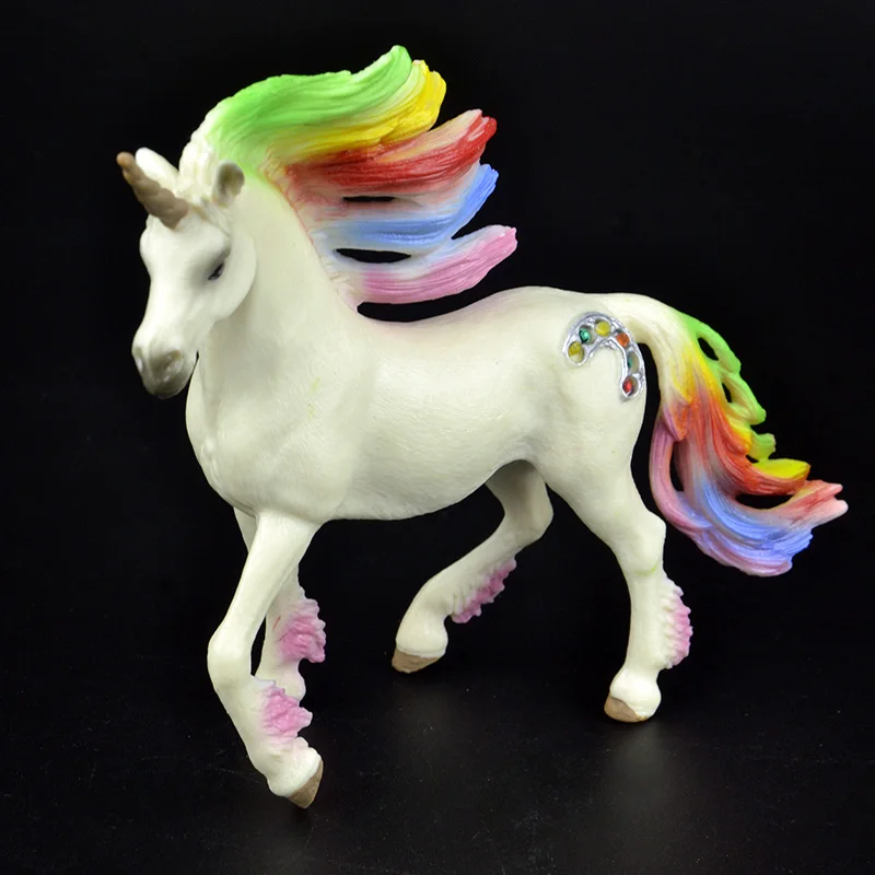 rainbow unicorn b Новое поступление, 3 типа, сказочное мифическое создание, Радужный Единорог, летающая фигурка лошади, развивающие игрушки, фигурка, детский подарок - Цвет: rainbow unicorn b