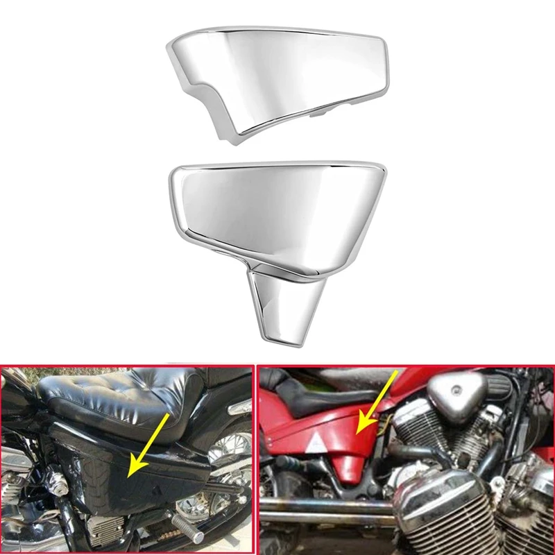 

Motorcycle Side Chrome Battery Fairing Cover for 1999-2007 Honda Shadow VLX 600 VT600C VT600CD Deluxe STEED 400 600