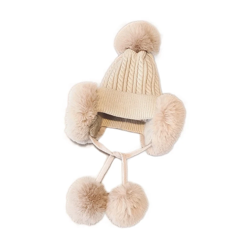 Женская шерстяная вязаная шапка Новая женская Зимняя из искусственного