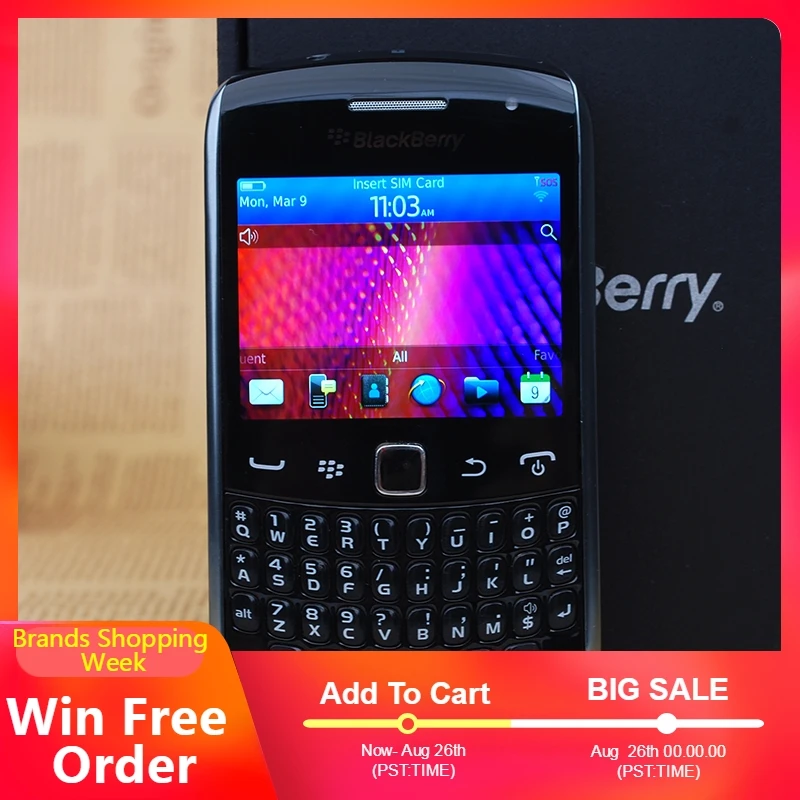 Разблокированный мобильный телефон Blackberry 9360 gps 3g WiFi NFC 5MP камера мобильные