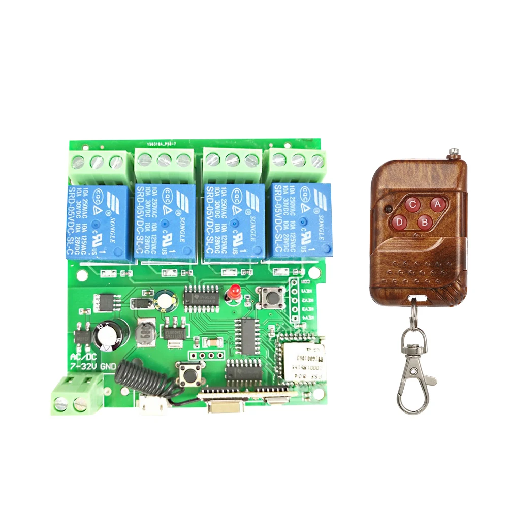 

eWeLink 433Mhz Smart Remote Control Wireless Switch Universal Module 4ch DC 5V 12V 32V Wifi Switch Timer APP Remote Control