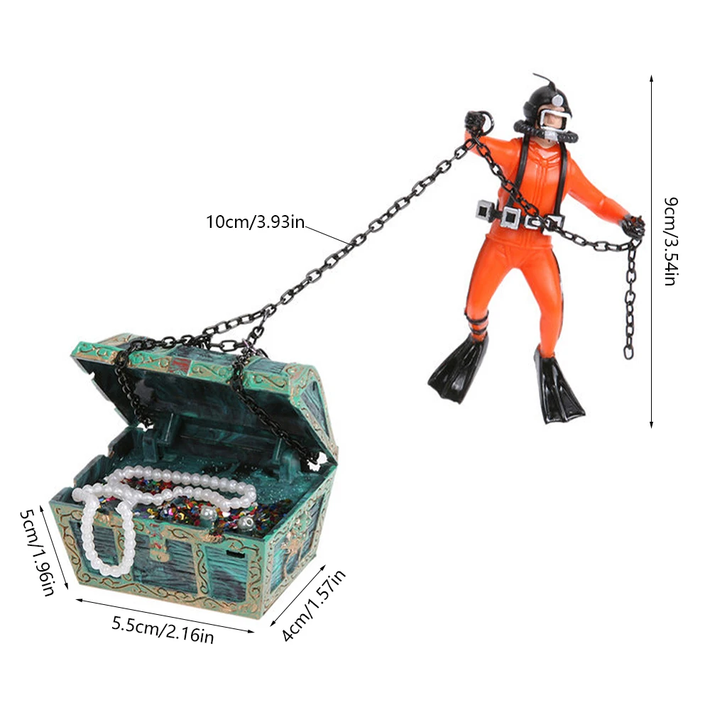 Aquarium Decoration Treasure Hunter Diver Landscaping Toy Fish Tank Ornament Landscape Accessories | Дом и сад
