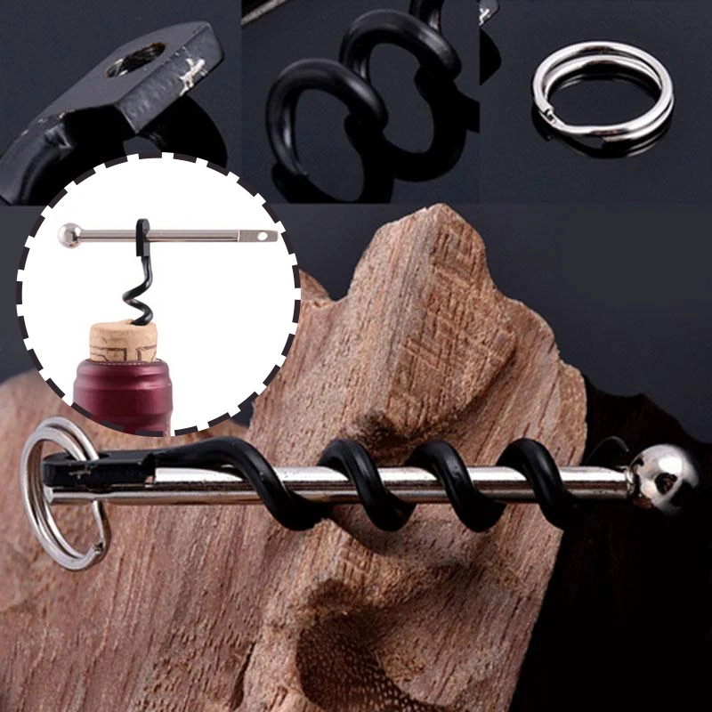 EDC нержавеющая сталь штопор Красное вино открывалка для бутылок аварийный брелок