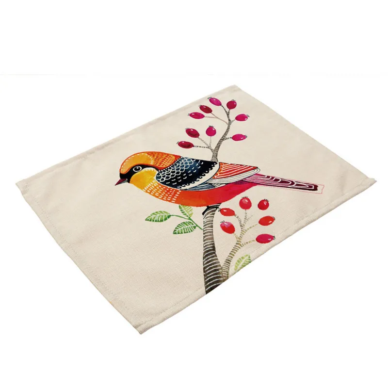 Коврик кухонный С Рисунком Птиц и листьев салфетка для стола украшение свадебной