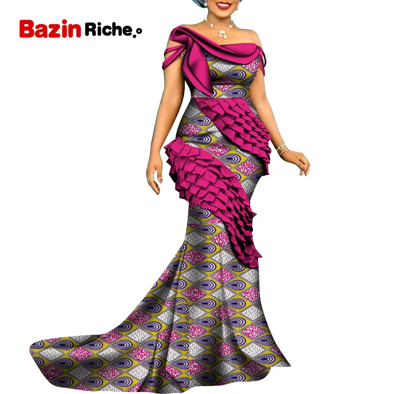 African Print Dresses Women Party WY8806