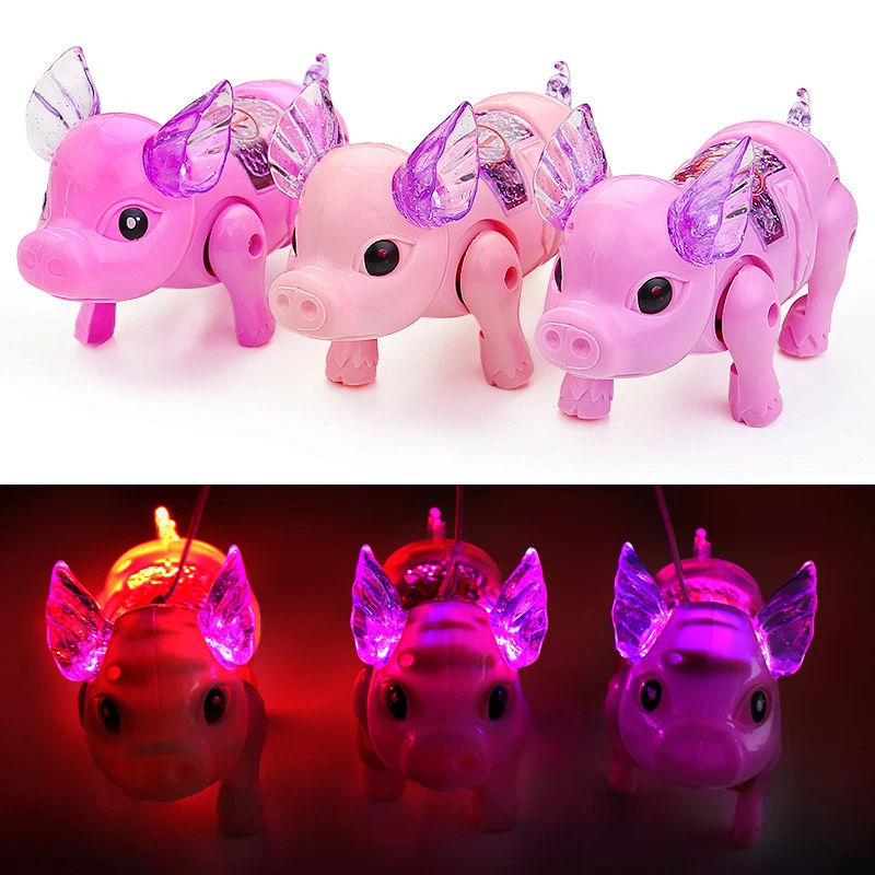 Детская игрушка Электрический ходьба Пение Музыкальный светильник свинья с
