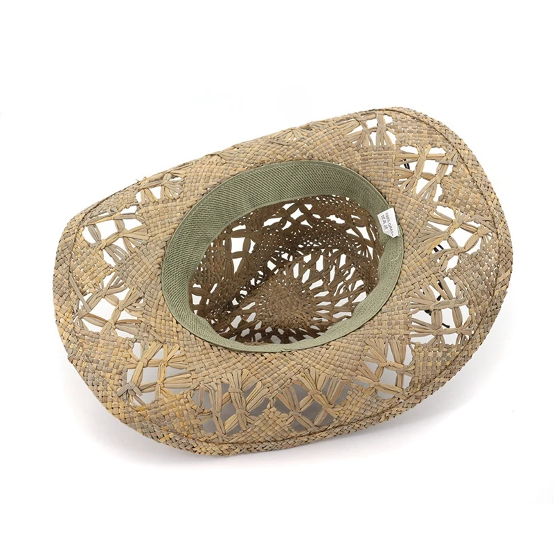 Шляпа из натуральной соломы ковбойская шляпа в западном стиле Женская Мужская