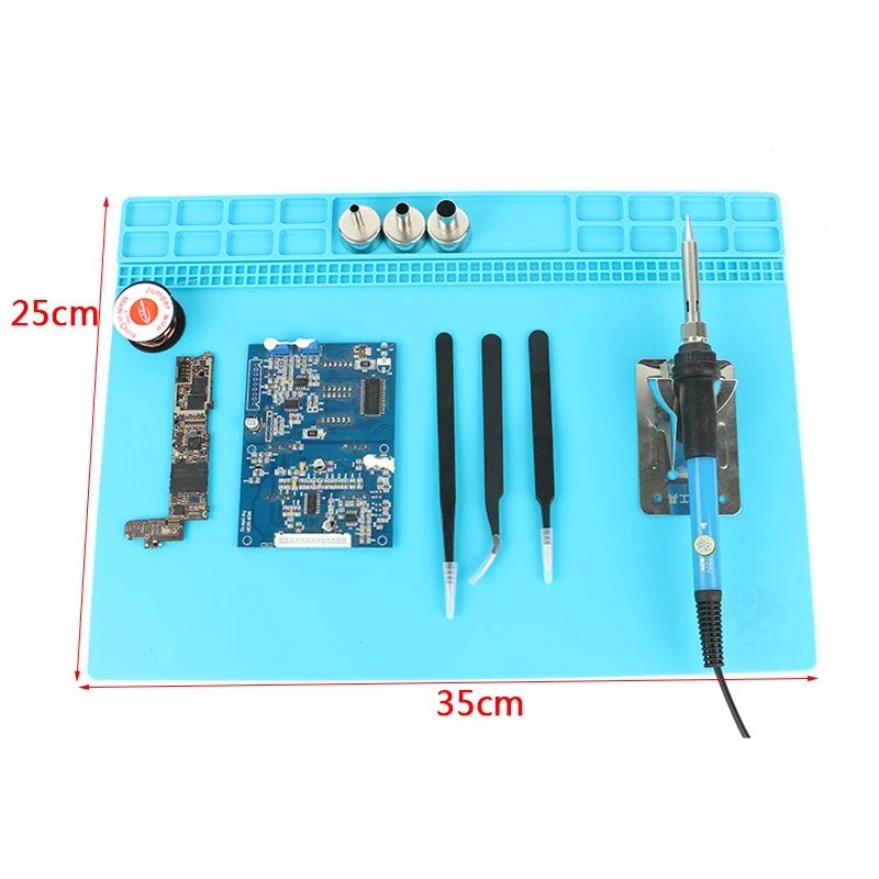 

35x25cm PCB BGA Heat-resistant Silicone Pad Mat Insulation Soldering Repair Platform Heat For TS100 907 936 Soldering Iron