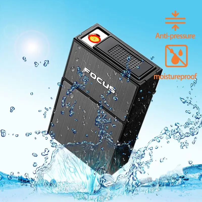 Портативный чехол для сигарет с зажигалкой 20 шт. зарядкой от USB|Аксессуары
