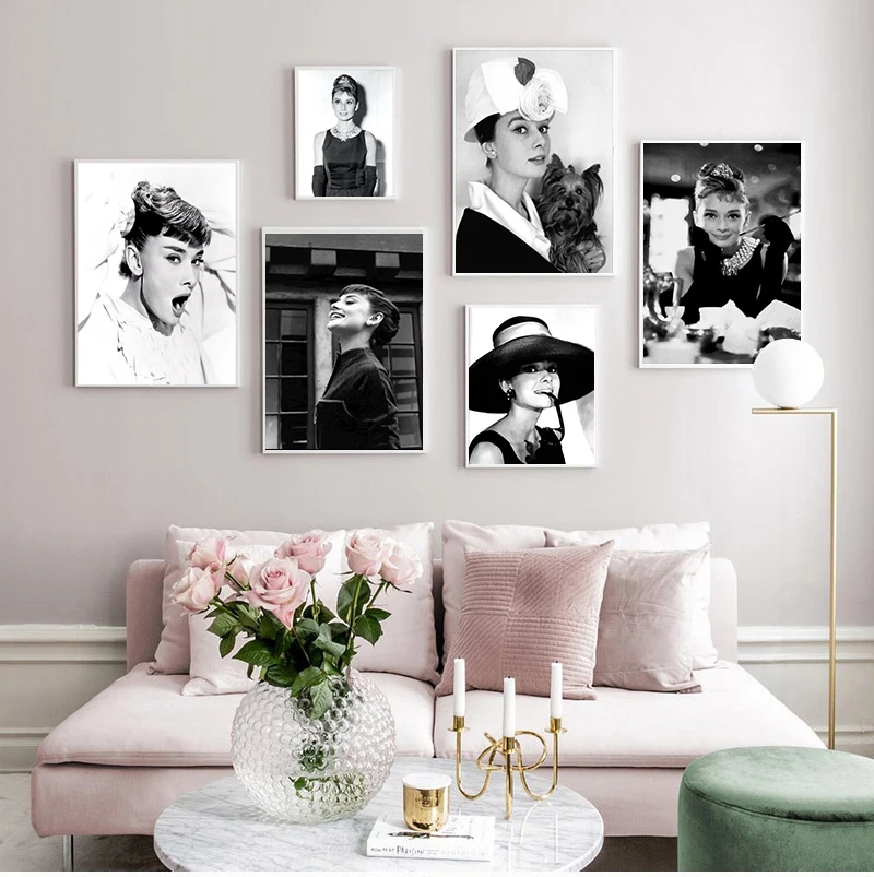 

Black White Hollywood Moive Star Vintage Wall Art Canvas Painting Nordic Posters And Prints Wall Pictures For Living Room Decor