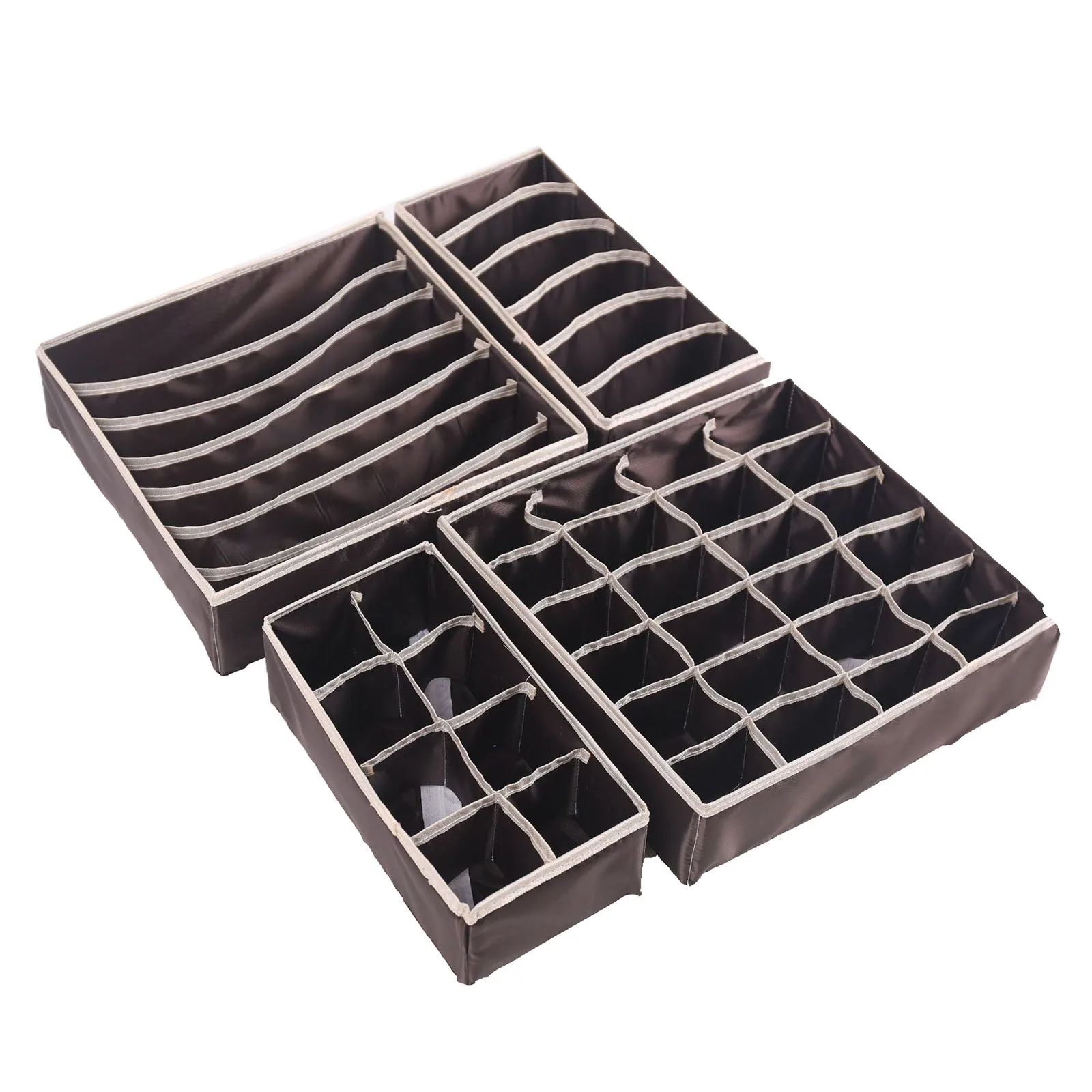 

40# 4 Pack Storage Boxes Underwear Divider Drawer Lidded Closet Underwear Organizer Drawer Divide By For Underwear Bras Socks