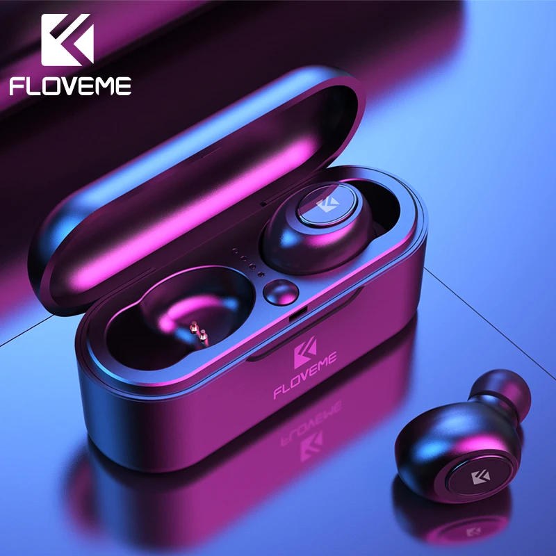 FLOVEME Mini TWS 5,0 Bluetooth наушники 3D стерео беспроводные наушники для iPhone samsung Беспроводные наушники с зарядным устройством
