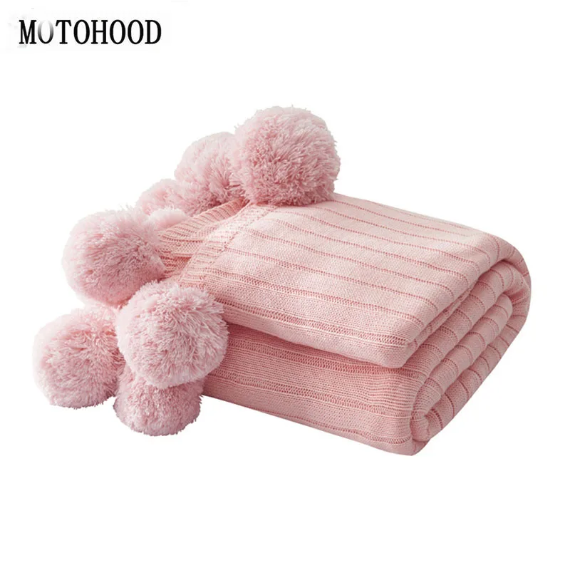 

MOTOHOOD Baby Blanket Knitted 100% cotton Blankets Soft Stroller Wrap Infant Ball Swaddle Kids Bedding Stuff For Monthly Toddler