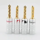 Позолоченный Штекерный разъем Nakamichi BFA 24K, 14 шт. в партии