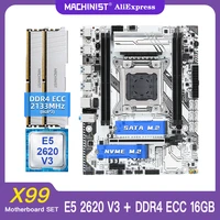 machinist x99 motherboard lga 2011 3 set kit with intel xeon e5 2620 v3 processor 16g28 ddr4 ecc ram four channe x99 k9