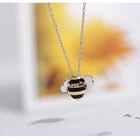 Ожерелье женское из серебра 925 пробы с подвеской в виде пчелы