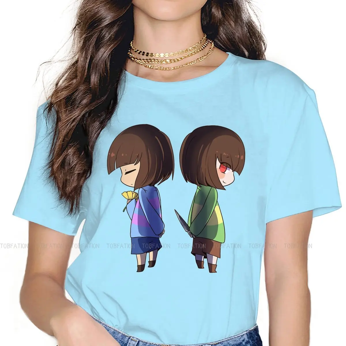 

Футболка Chara Frisk 4XL для девочек, игра Undertale, фриск, ториэль, Санс, папирус, отличное качество, идея для подарка, футболка с коротким рукавом