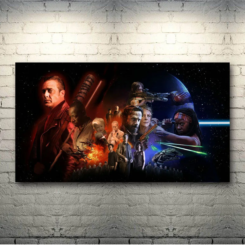 Ходячие мертвецы ТВ сериал Рик Negan Art Шелковый Холст плакат печать 13x24 24x43 дюйма