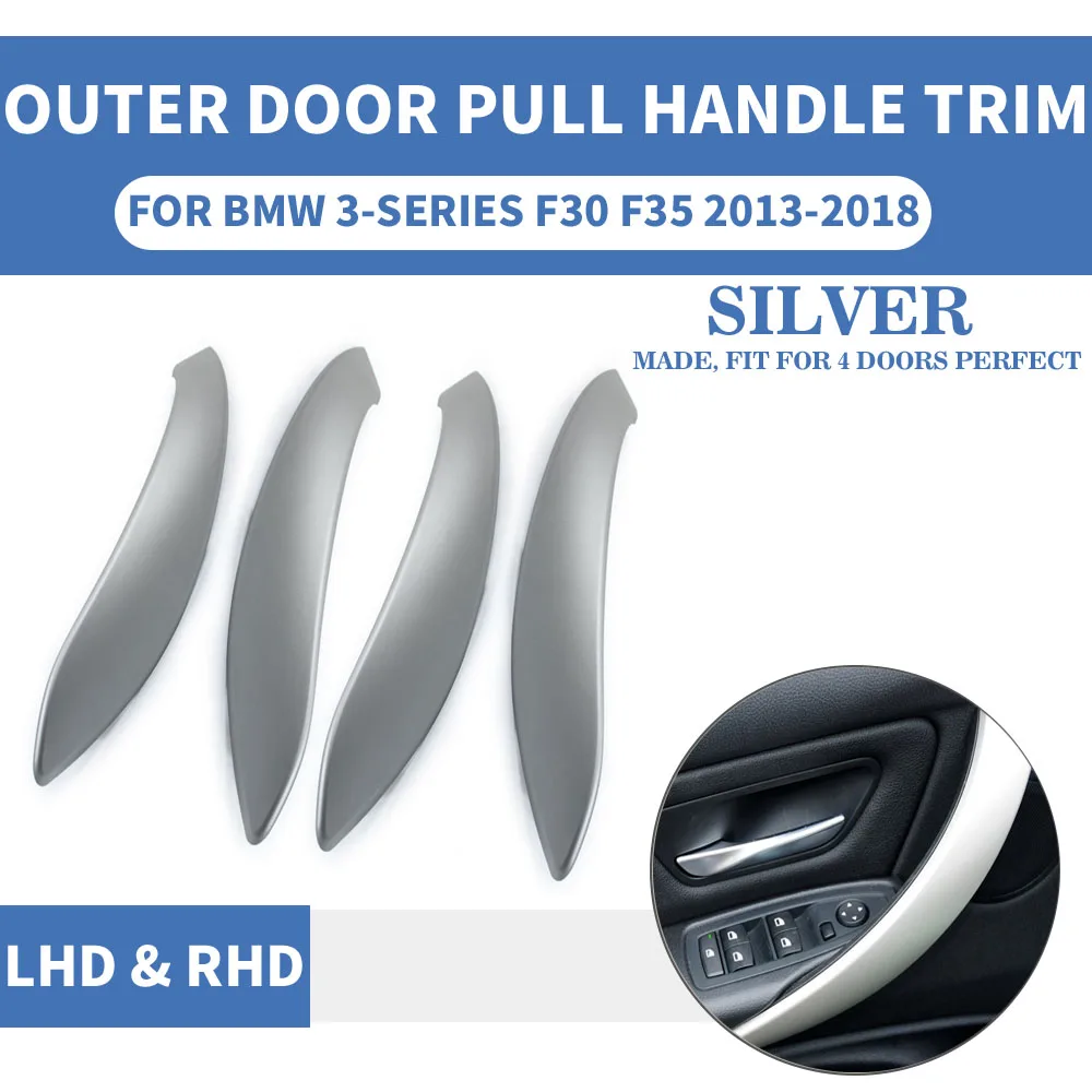 LHD RHD углеродное волокно Серебристая внутренняя дверная ручка для интерьера