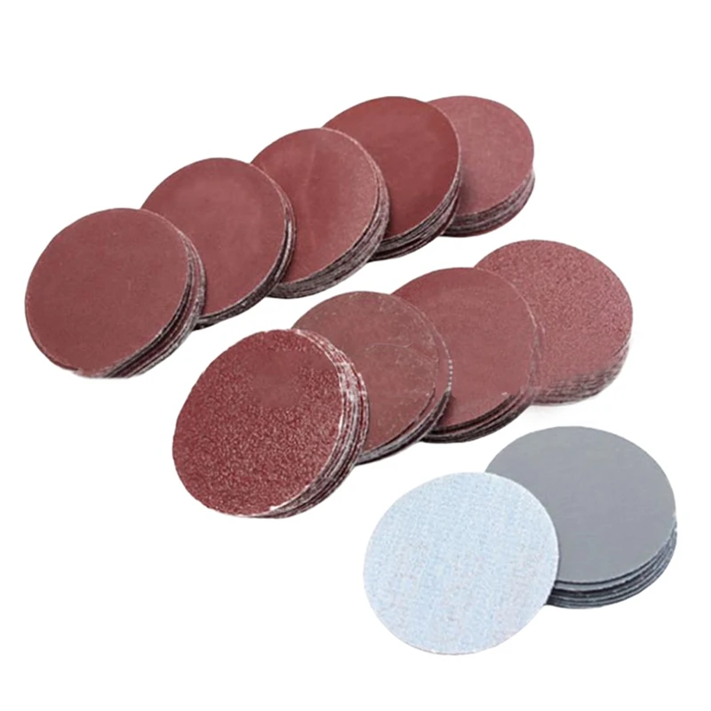 

100Pcs 2 Inch Sanding Sandpaper Flocking Disc Sandpaper 100 Pieces of 80-3000 Grit Sandpaper