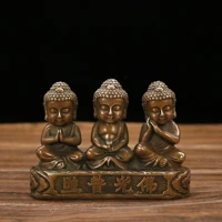 5chinese folk collection old bronze three buddhas sambo buddha prince buddha sitting buddha ornaments town house exorcism
