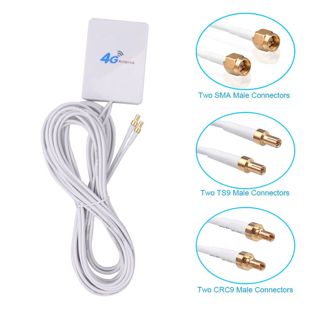 

Bundwin 2M 3G 4G LTE Router Modem Aerial External Antenna with TS9 / CRC9 / SMA Connector Cable for Huawei ZTE 4G LTE Antenna