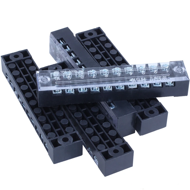 5 шт. двойной ряд 10 Позиции винтовой клеммный блок Разъем 600 в 15а|Терминалы| |