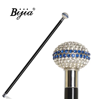 Round diamond blue BIJIA джентльмен трость domineering ручка в виде животного скипетр креативный подарок civilized трость - Цвет: Round diamond blue