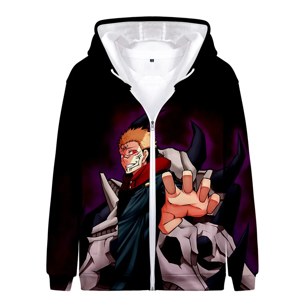 

Popular Jujutsu Kaisen Hoodie Japanese Anime 3D Zipper Hoodies Kids Women/Mens Personalized street style autumn Sweatshirt