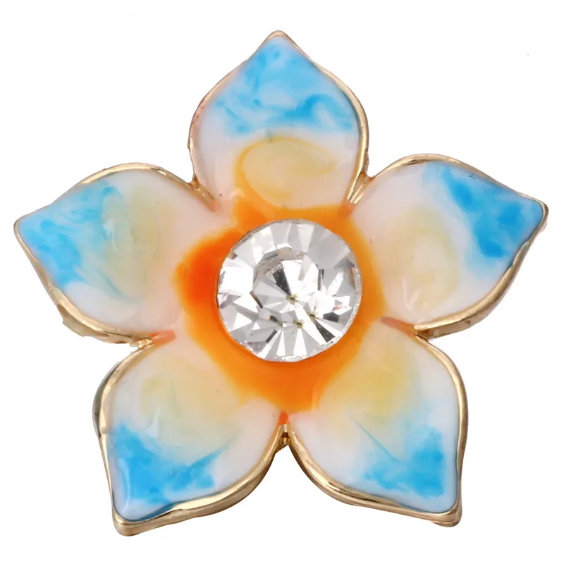 6 шт./лот сделай сам Кристальные цветы кнопки ювелирные изделия подходят для 18 мм