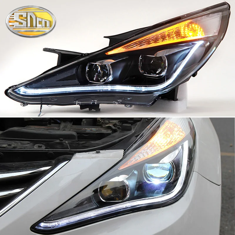 

Car styling Headlight for Hyundai Sonata 2010-2015 LED Head lights Daytime running light Halogen Turn signal lamp